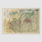 Virginia Civil War Battles Map ontkoppeling Tissuepapier (Voorkant)