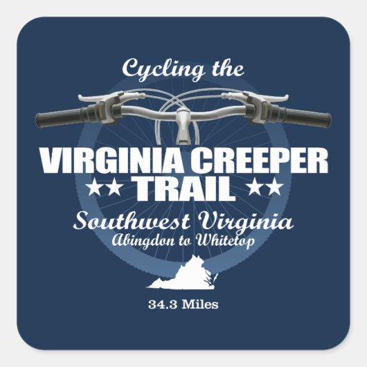 Virginia Creeper Trail (H2) Vierkante Sticker (Voorkant)