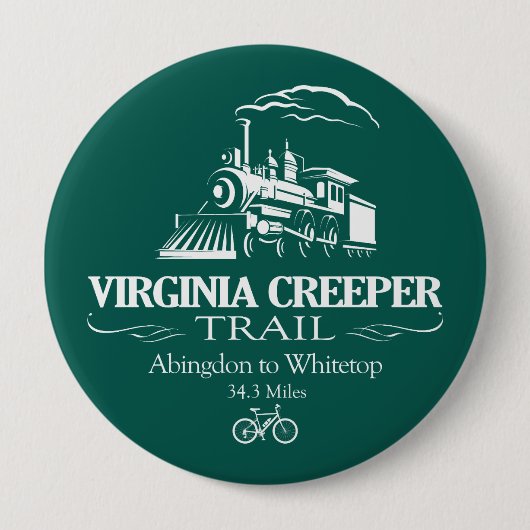Virginia Creeper Trail (RT) Ronde Button 4,0 Cm (Voorkant)
