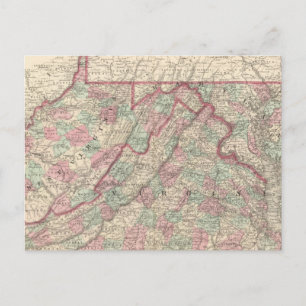 Virginia, Delaware, Maryland en West Virginia Briefkaart