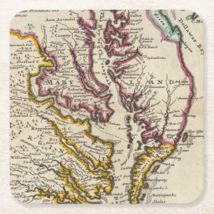 Virginia en Maryland Vierkante Kartonnen Onderzetter