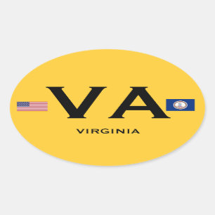 Virginia* European Style Oval Sticker