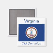 Virginia Flag Magnet Magneet (Voorkant / Achterkant)