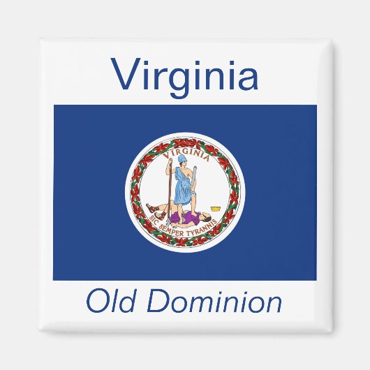 Virginia Flag Magnet Magneet (Voorkant)