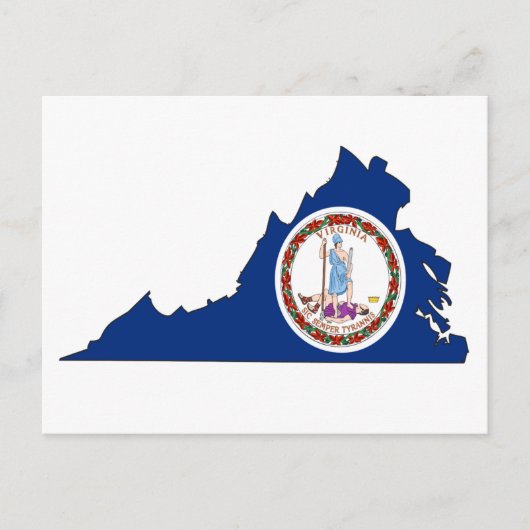 Virginia Flag Map Briefkaart (Voorkant)