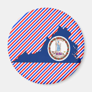 Virginia Flag Map Magneet