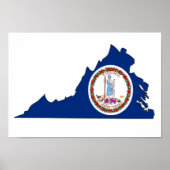Virginia Flag Map Poster (Voorkant)