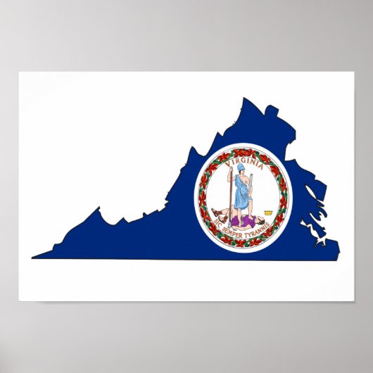 Virginia Flag Map Poster (Voorkant)