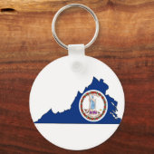 Virginia Flag Map Sleutelhanger (Voorkant)