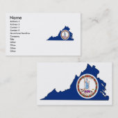 Virginia Flag Map Visitekaartje (Voorkant / Achterkant)
