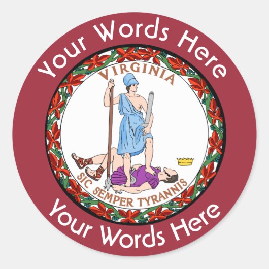 Virginia Great Seal Custom Sticker (Voorkant)