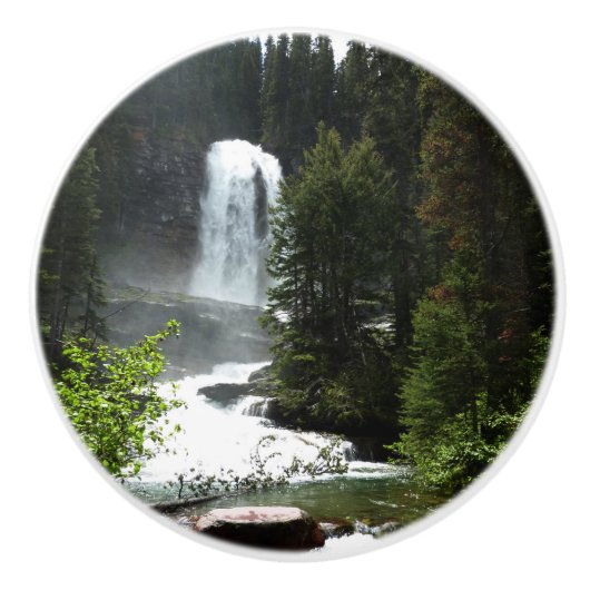 Virginia Herfsten in het Glacier National Park Keramische Knop (Voorkant)