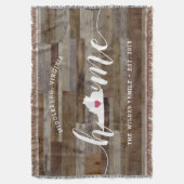 Virginia Home State Personalized Wood Kijk uit Deken (Voorkant Verticaal)