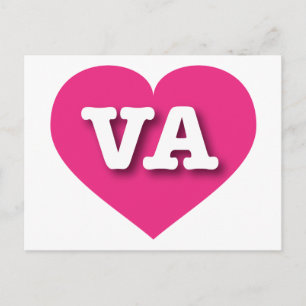 Virginia Hot Pink Heart - Ik hou van VA Briefkaart