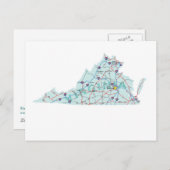 Virginia Interstate Map Briefkaart (Voorkant / Achterkant)
