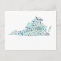 Virginia Interstate Map Briefkaart