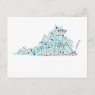 Virginia Interstate Map Briefkaart