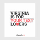 Virginia is bestemd voor blanco overs aangepaste v sticker (Vel)