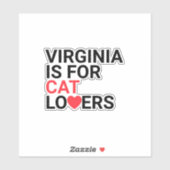 Virginia is bestemd voor kattenbroodjes, aangepast sticker (Vel)