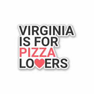 Virginia is voor pizzaliefhebbers op maat vinyl sticker