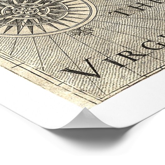 Virginia John Smith Map 1624 Poster (Hoek)