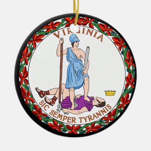 Virginia* kerstversiering keramisch ornament (Voorkant)