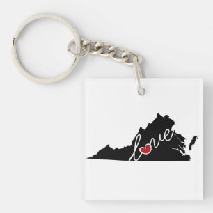Virginia Love. Geschenken voor VA-overs Sleutelhanger