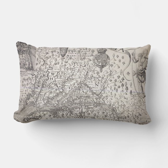 Virginia Map, 1612 Kussen (Voorkant)