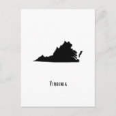 Virginia Map - Black and White Modern Virginia Map Briefkaart (Voorkant)
