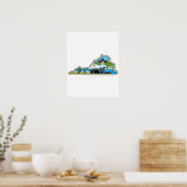 Virginia Map Chesapeake Charlottesville Lynchburg Poster (Keuken)