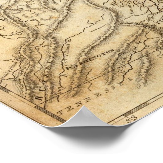 Virginia Map door Arrowsmith Poster (Hoek)