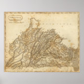 Virginia Map door Arrowsmith Poster (Voorkant)