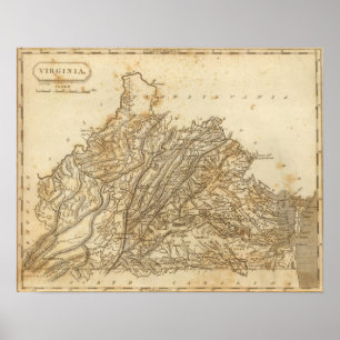 Virginia Map door Arrowsmith Poster