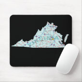 Virginia Map Mousepad Muismat (Met muis)