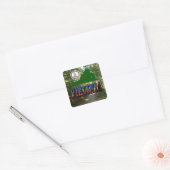 Virginia Map, State Seal, Afbeelding Text Vierkante Sticker (Envelop)