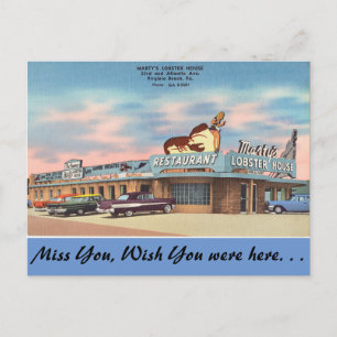 Virginia, Marty's Lobster House, Virginia Beach Briefkaart