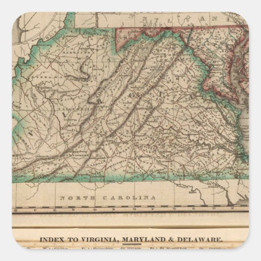 Virginia, Maryland, Delaware Vierkante Sticker (Voorkant)