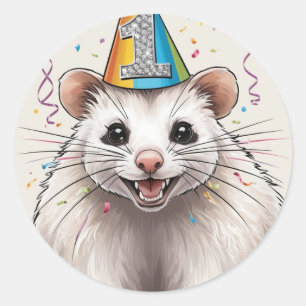Virginia Opossum draagt pet Ronde Sticker