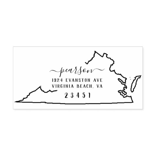 Virginia Return Adres Stempel Zelfinkt (Design)