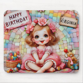 VIRGINIA ~ Schattige jong meisje ~ Mousepad Muismat