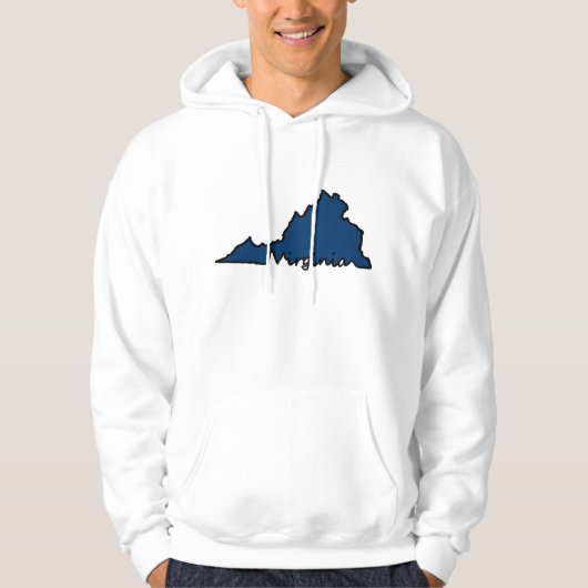 Virginia Script Hoodie - White/Navy (Voorkant)