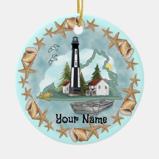 Virginia Shells Lighthouse Ornament (Voorkant)