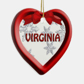 Virginia Snowflake Heart-kerstversiering Keramisch Ornament (Rechts)