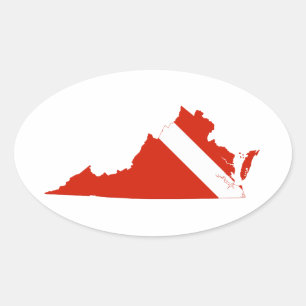 Virginia State Dive Flag Ovale Sticker