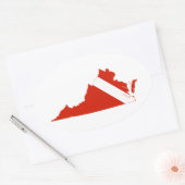 Virginia State Duikvlag Ovale Sticker (Envelop)