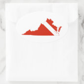 Virginia State Duikvlag Ovale Sticker (Tas)