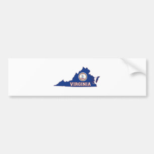 Virginia State Flag and Map Bumpersticker