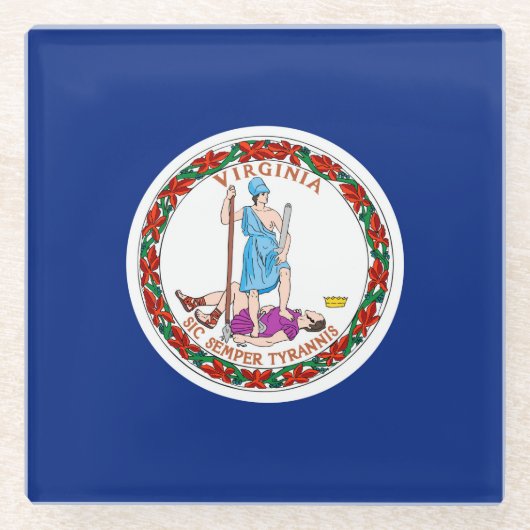 Virginia State Flag Design Decor Glazen Onderzetter (Voorkant)