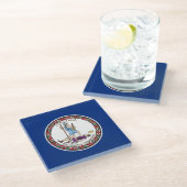 Virginia State Flag Glazen Onderzetter (Schuin)