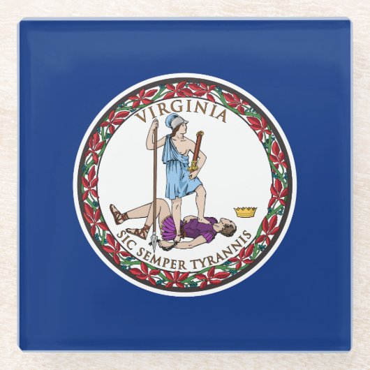 Virginia State Flag Glazen Onderzetter (Voorkant)